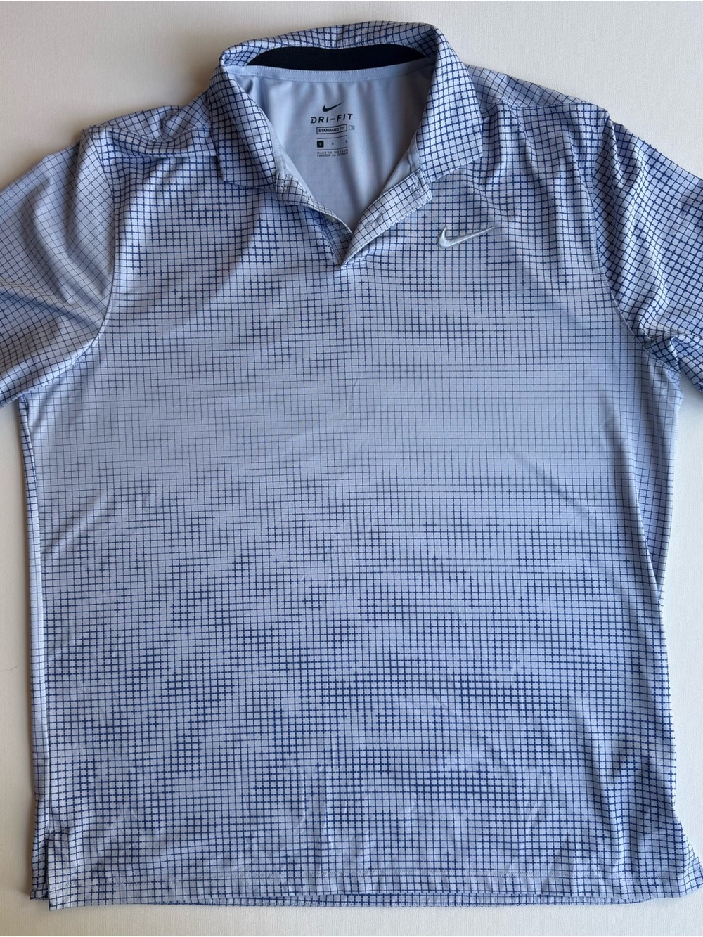 Nike Light Blue Grid Dri-FIT Men's Golf Polo